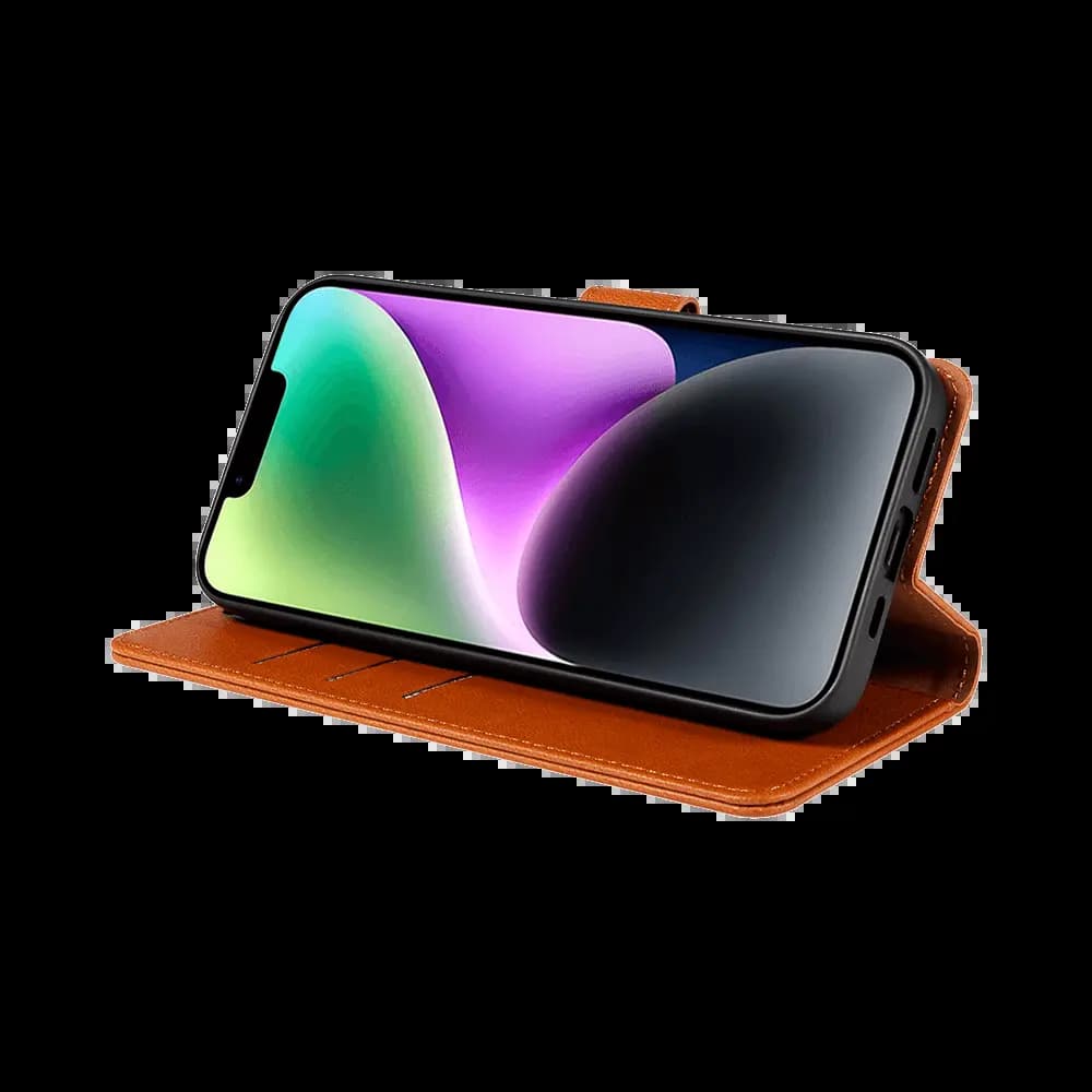 Housse folio anti-RFID iPhone 14 – PROTECT IP011 Marron - Vue 7
