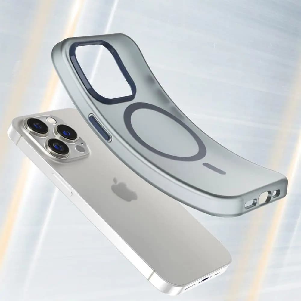 Coque MagSafe bi-matière – iPhone 14 Pro – PROTECT MF-006 Bleu Marine - Vue 4