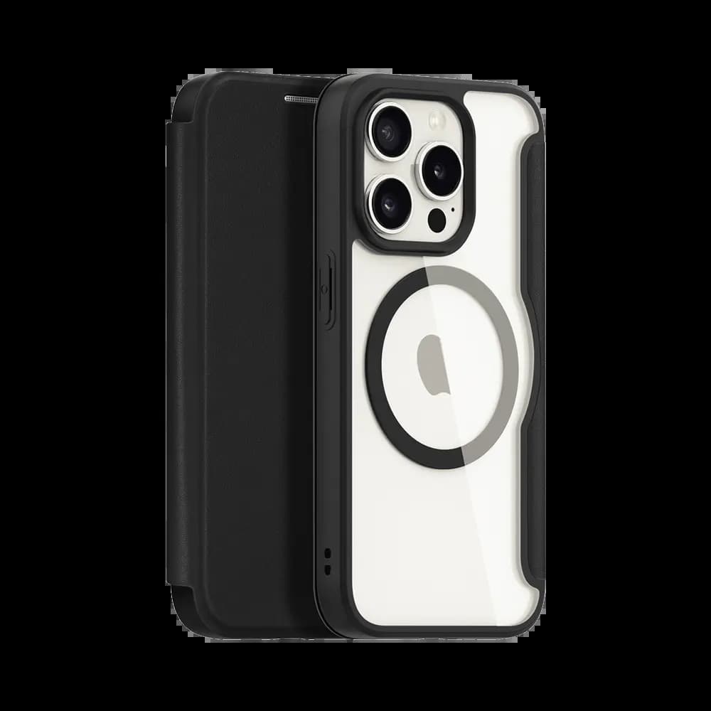 Housse folio MagSafe iPhone 15 Pro – Dux Ducis Skin X Pro Noir - Vue 4