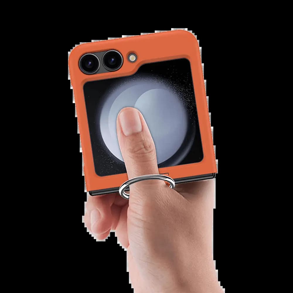 Coque de Protection avec Anneau Samsung Galaxy Z Flip 6 5G Orange - Vue 9