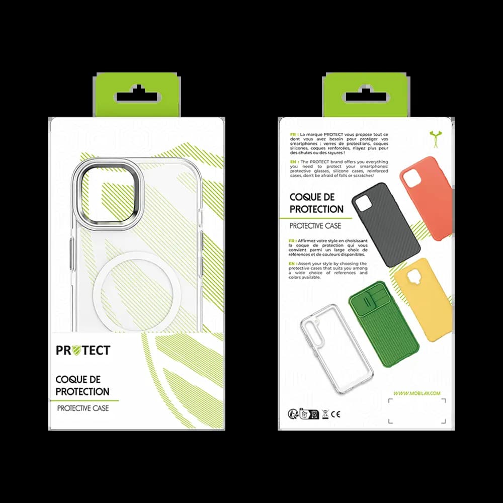 Coque MagSafe antichoc iPhone 15 – PROTECT MS01 Blanc - Vue 12