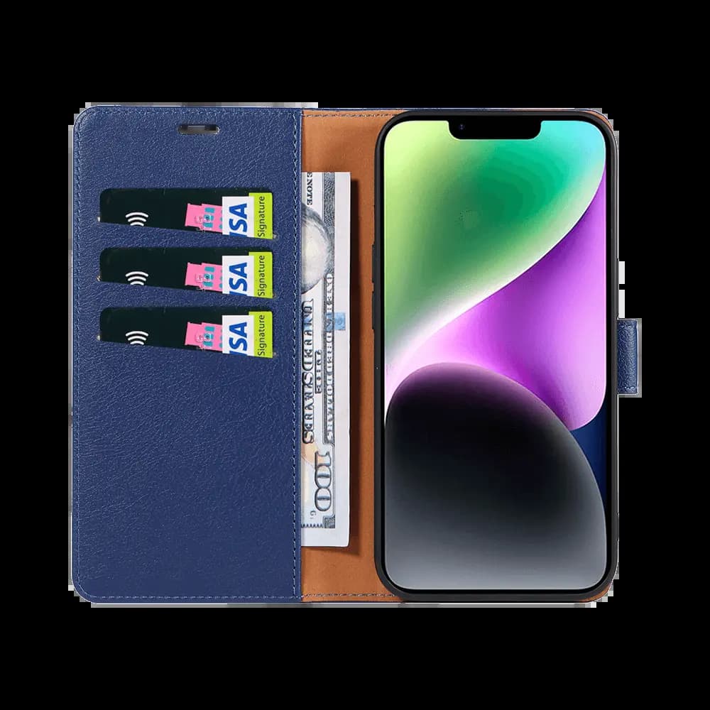 Housse folio anti-RFID iPhone 14 – PROTECT IP011 Bleu Marine - Vue 4
