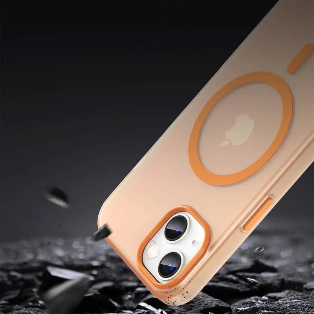 Coque MagSafe bi-matière – iPhone 13  – PROTECT MF-006 Orange - Vue 24
