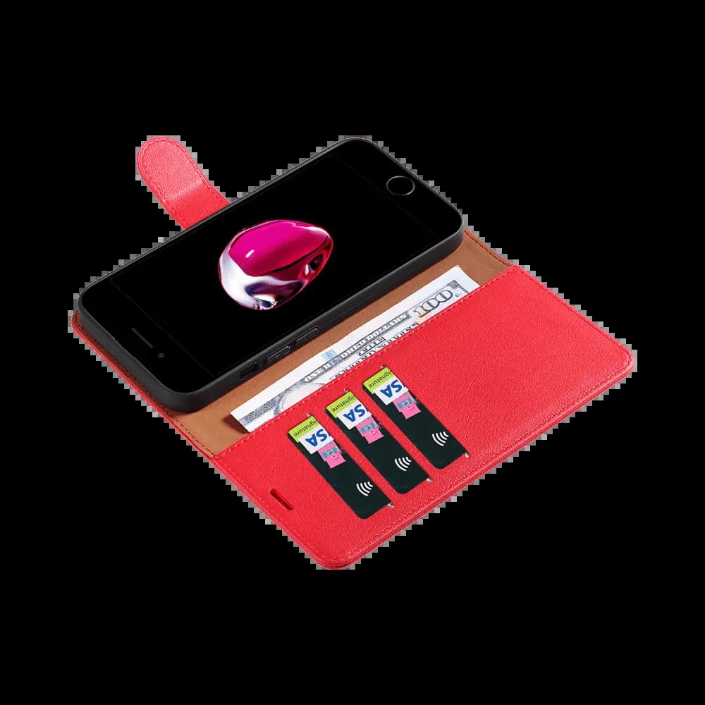Housse folio anti-RFID iPhone 7 Plus / 8 Plus – PROTECT IP011 Rouge - Vue 7