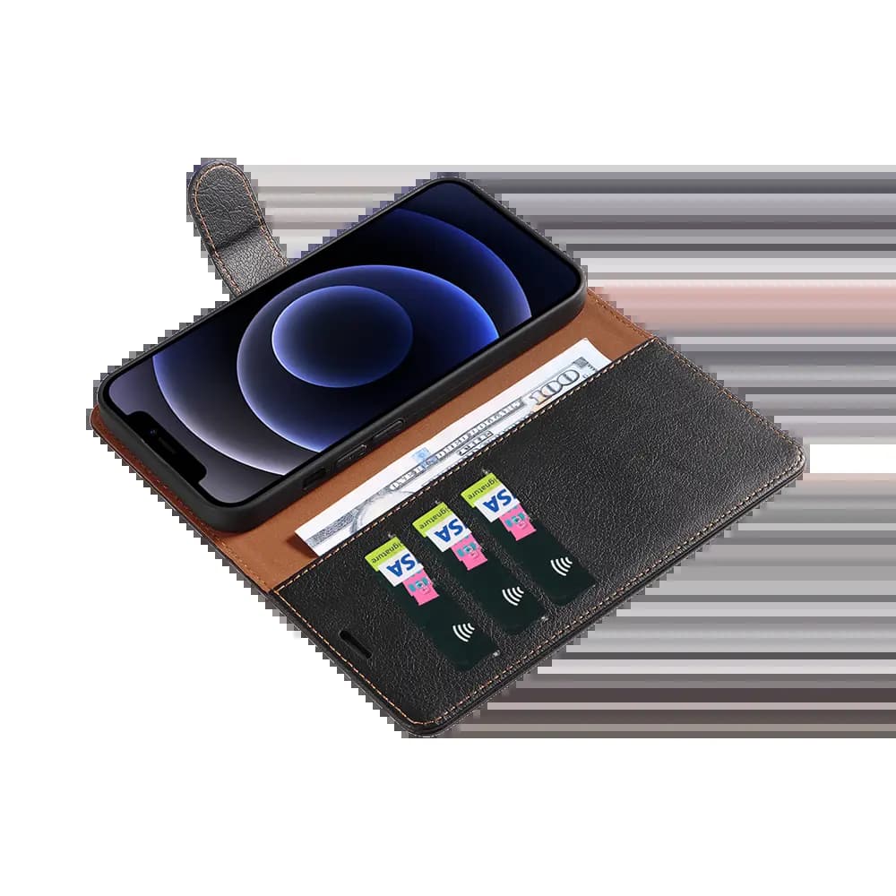 Housse folio anti-RFID iPhone 12 mini – PROTECT IP011 Noir - Vue 7