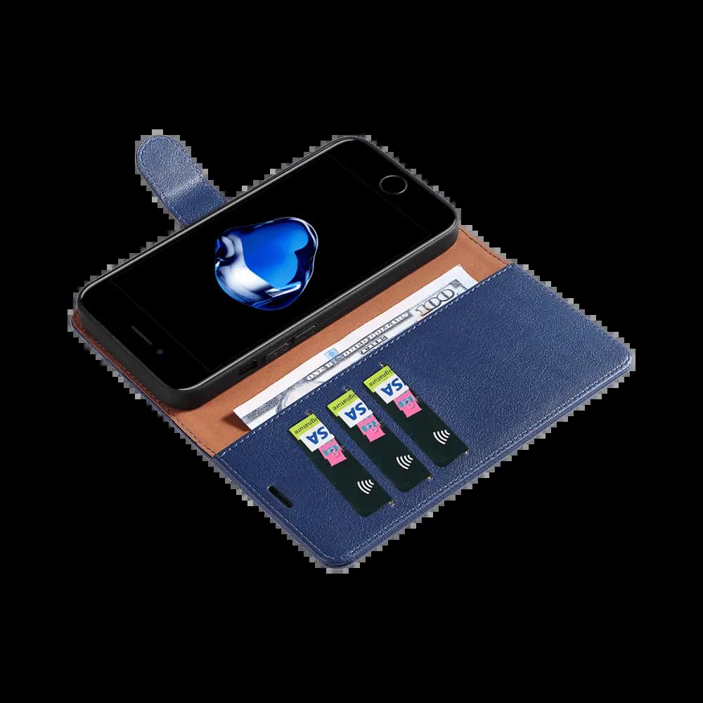 Housse folio anti-RFID iPhone 7 / 8 / SE – PROTECT IP011 Bleu Marine - Vue 10