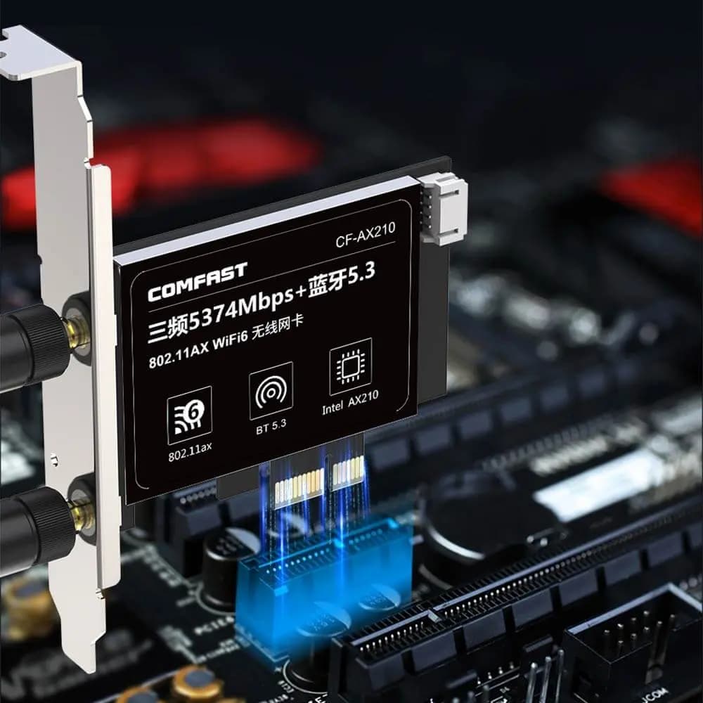 Carte WiFi PCI-E Comfast Wifi 6 + Bluetooth (5374 Mbps) - Vue 8