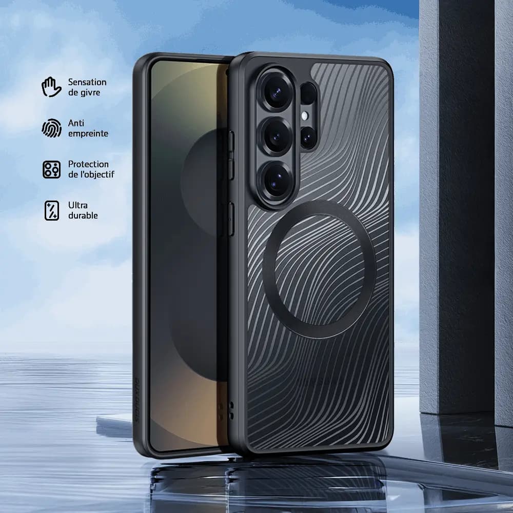 Coque MagSafe Samsung Galaxy S26 Ultra anti-chocs – Dux Ducis Aimo Mag Noir - Vue 7