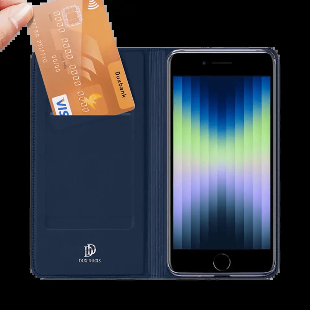 Housse folio iPhone 7 / 8 / SE (2nd Gen) (3e Gen) porte-carte – Dux Ducis Skin Pro Bleu - Vue 4