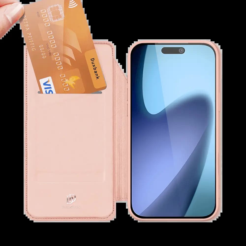 Housse folio iPhone 17 porte-carte – Dux Ducis Skin Pro Bleu - Vue 4
