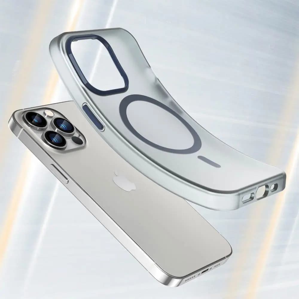 Coque MagSafe bi-matière – iPhone 13 Pro Max – PROTECT MF-006 Bleu Marine - Vue 4