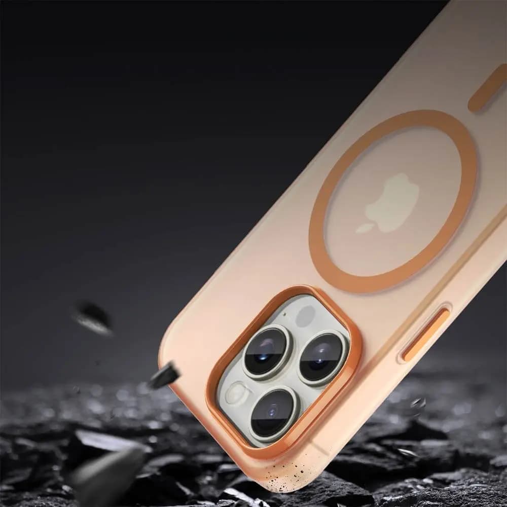 Coque MagSafe bi-matière –  iPhone 15 Pro – PROTECT MF-006 Orange - Vue 24