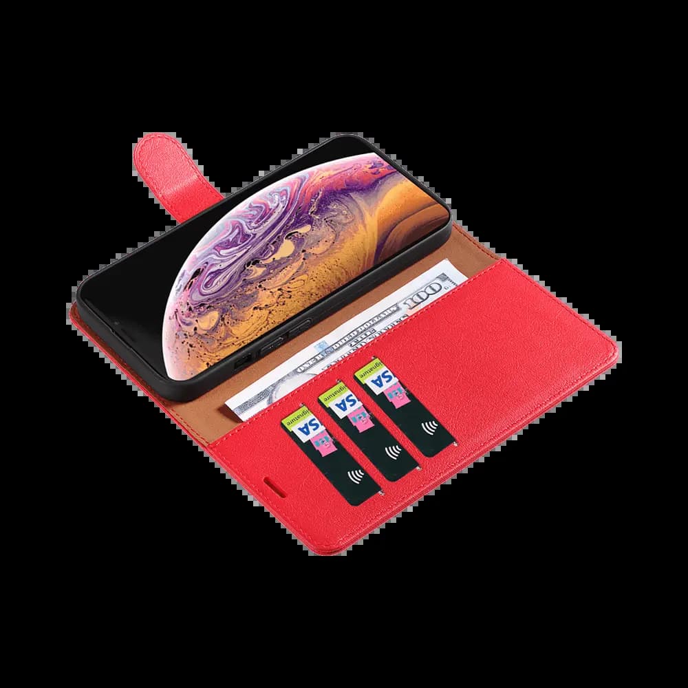 Housse folio anti-RFID iPhone XS Max – PROTECT IP011 Rouge - Vue 7