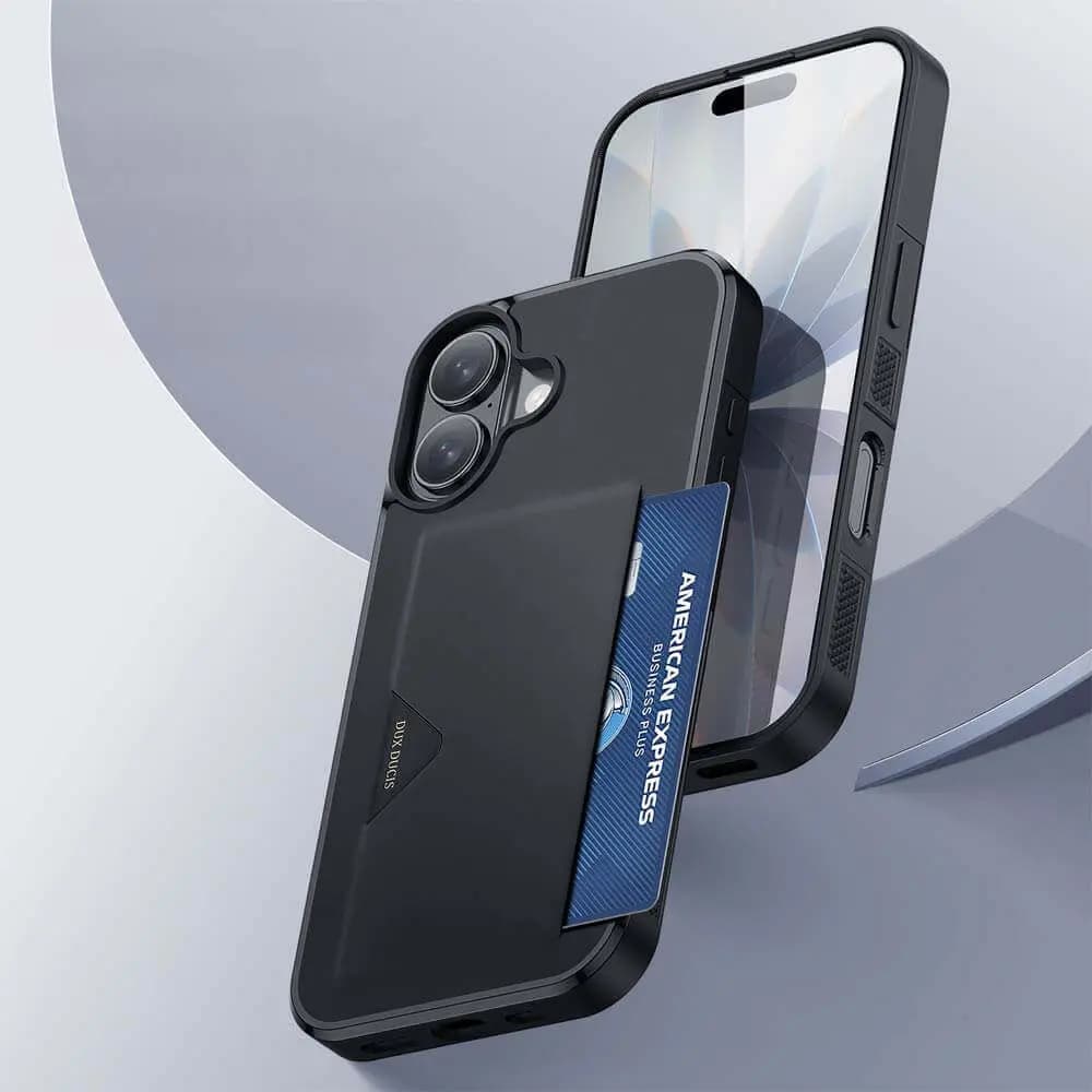  Coque de protection antichoc iPhone 17 avec porte-carte intégré - Dux Ducis Pocard Noir - Vue 3