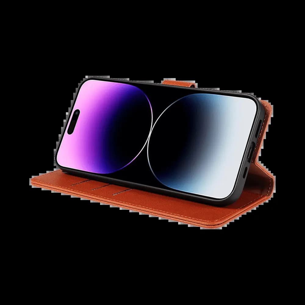 Housse folio anti-RFID iPhone 14 Pro Max – PROTECT IP011 Marron - Vue 13