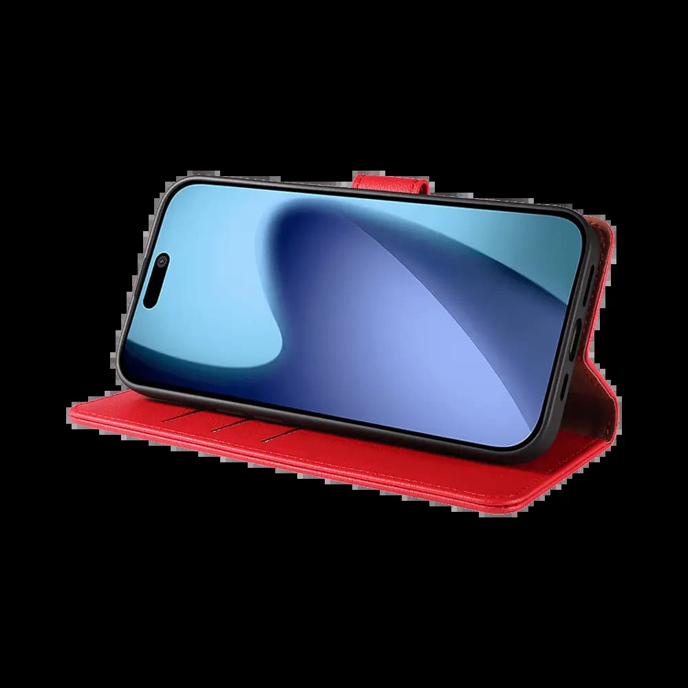 Housse folio anti-RFID iPhone 17 – PROTECT IP011 Rouge - Vue 13