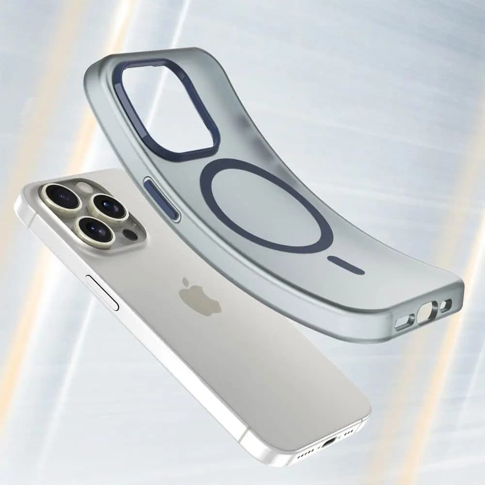 Coque MagSafe bi-matière – iPhone 16 Pro Max – PROTECT MF-006 Bleu Marine - Vue 4