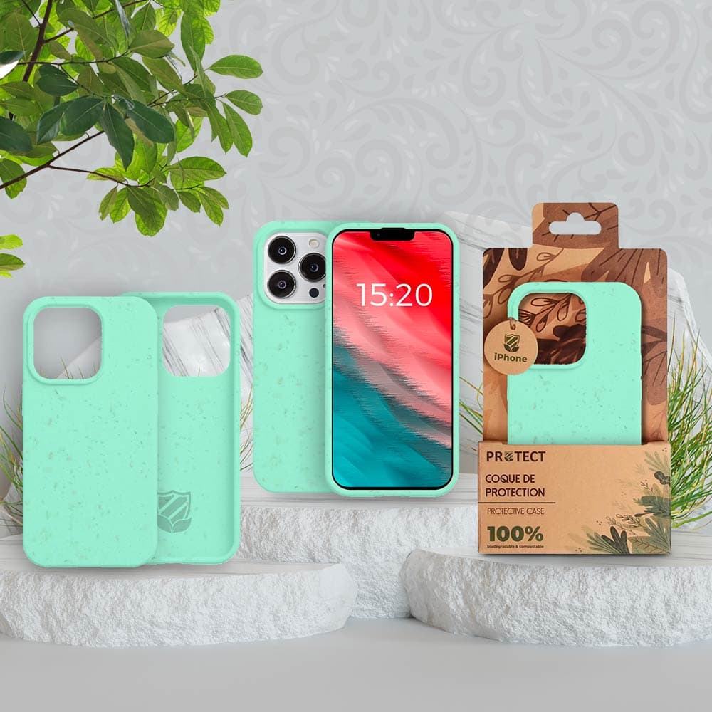 Coque bio iPhone 14 Pro - PROTECT Vert Menthe - Vue 5