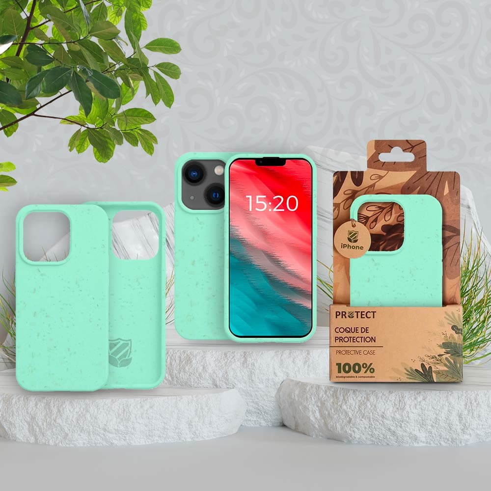 Coque bio iPhone iPhone 14 Plus - PROTECT Vert Menthe - Vue 5