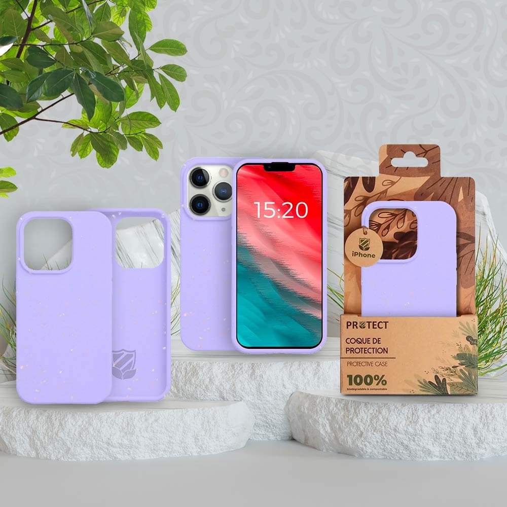 Coque bio iPhone 11 Pro Max - PROTECT Violet Clair - Vue 5