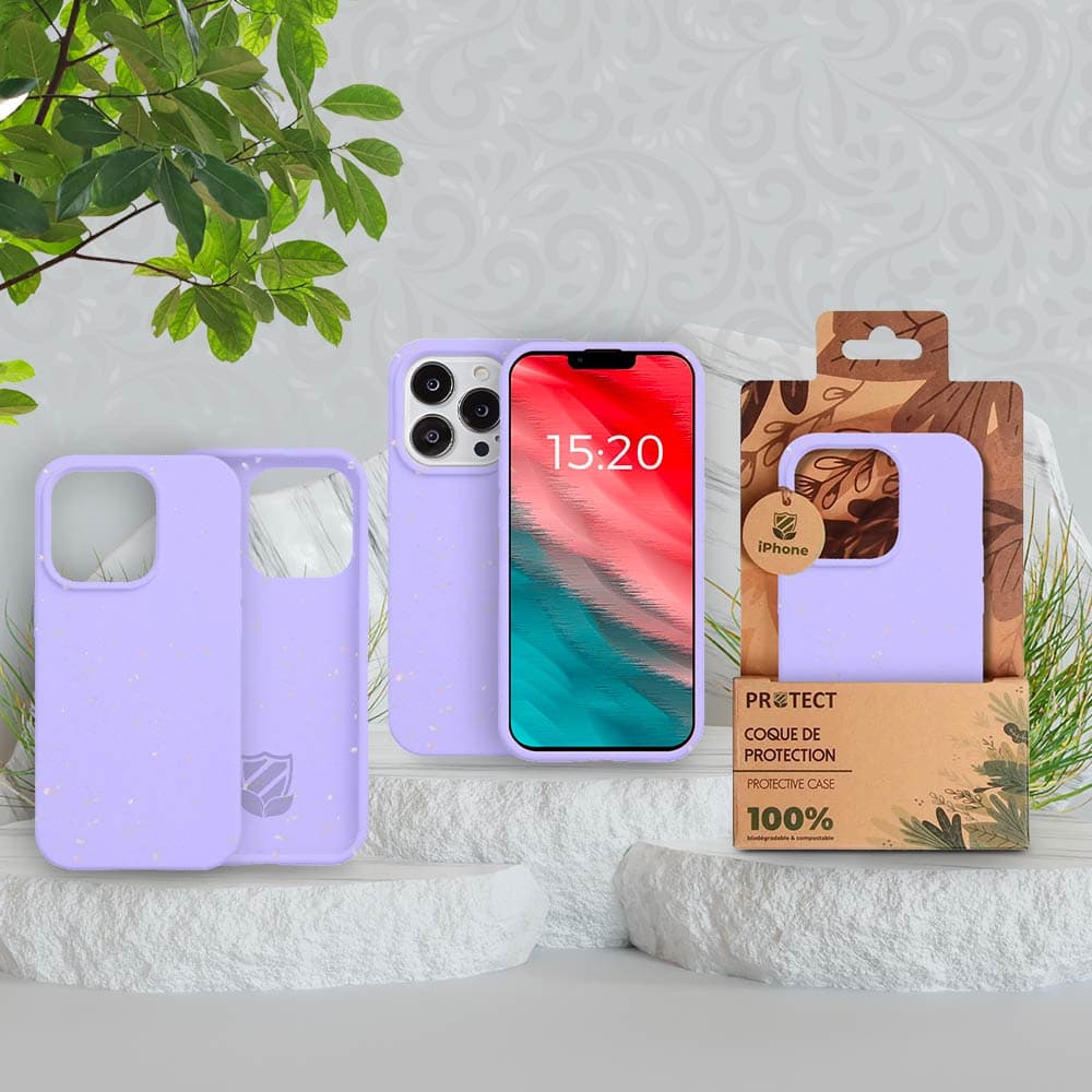 Coque bio iPhone 14 Pro Max - PROTECT Violet Clair - Vue 5