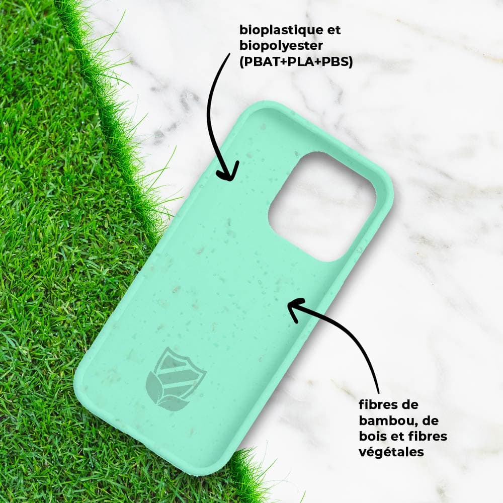 Coque bio iPhone 15 Plus - PROTECT Vert Menthe - Vue 24
