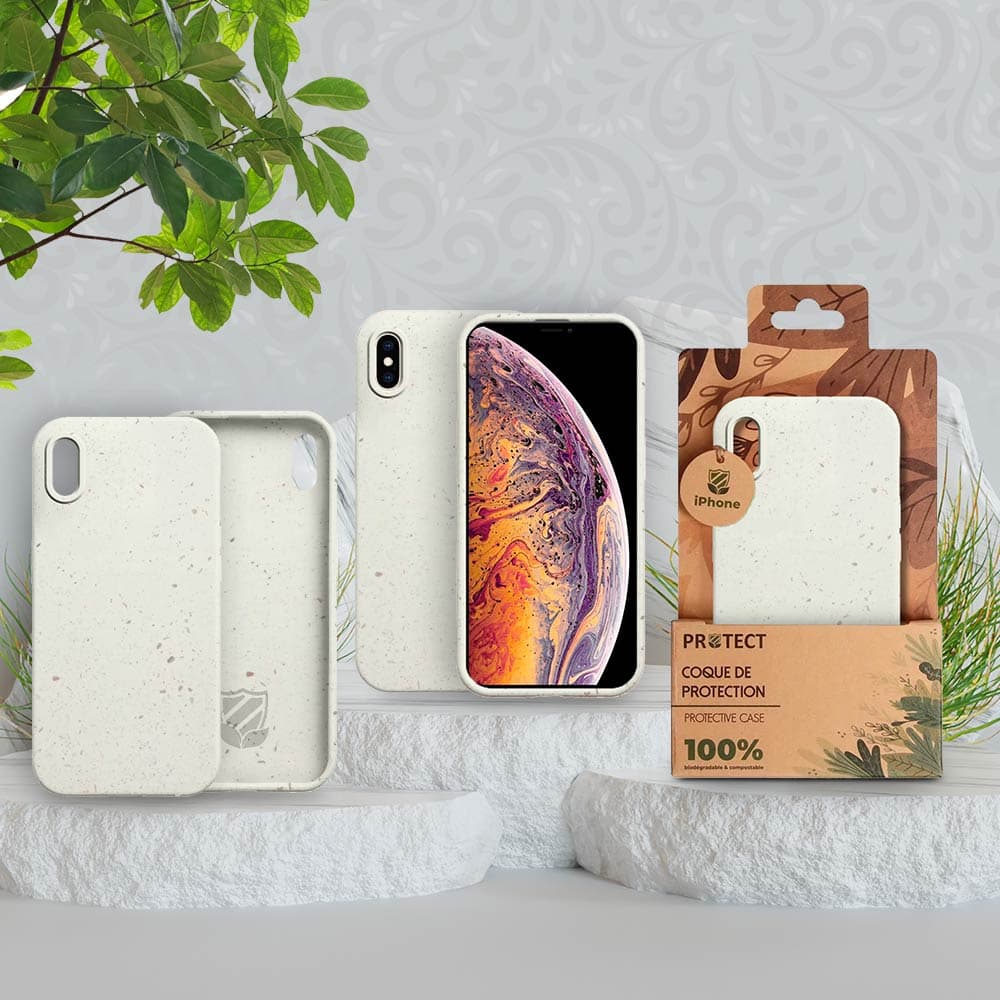 Coque bio iPhone XS Max - PROTECT Blanc - Vue 5