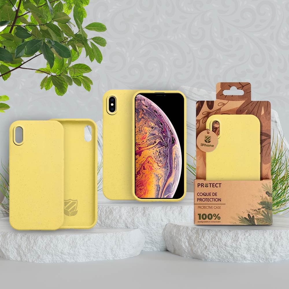 Coque bio iPhone XS Max - PROTECT Jaune - Vue 5