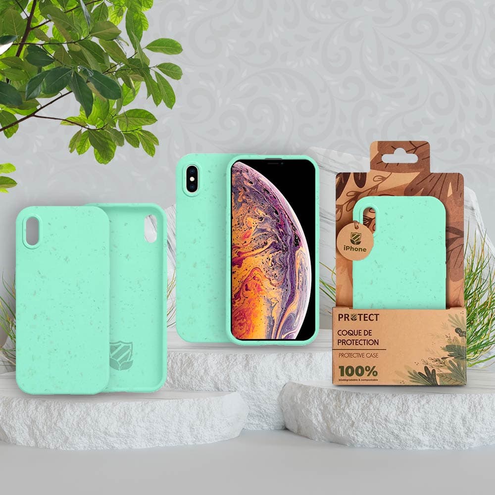 Coque bio iPhone X / XS - PROTECT Vert Menthe - Vue 5
