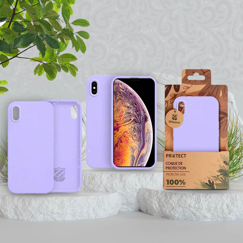 Coque bio iPhone X / XS - PROTECT Violet Clair - Vue 5
