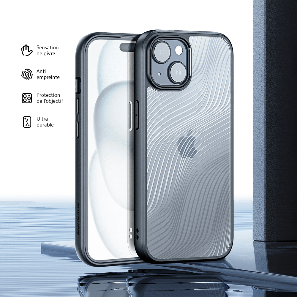 Coque anti-chocs finition mate – iPhone 15 – Dux Ducis Aimo Noir - Vue 5