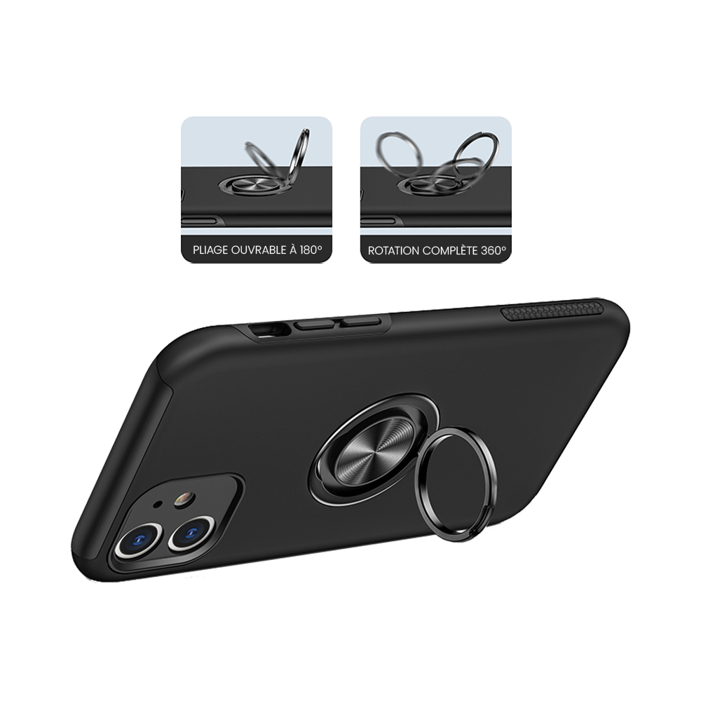 Coque de protection iPhone 11 avec anneau rotatif – PROTECT IE013 Noir - Vue 5