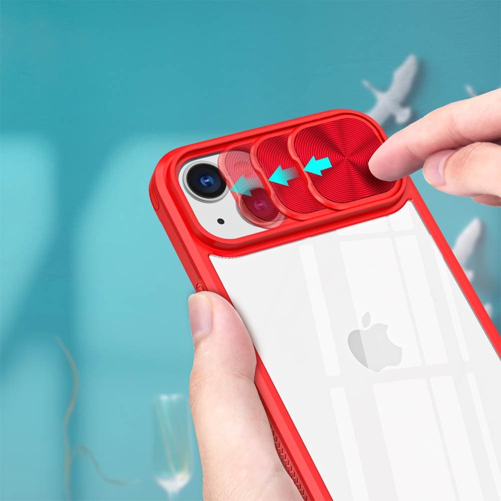 Coque avec cache caméra iPhone 14 Plus – PROTECT IE027 Rouge  - Vue 27