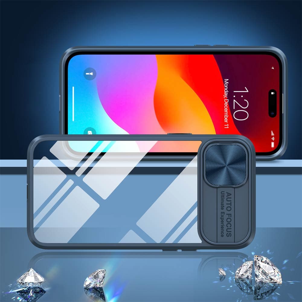 Coque avec cache caméra – iPhone 15 Plus – PROTECT IE027 Bleu Marine - Vue 4