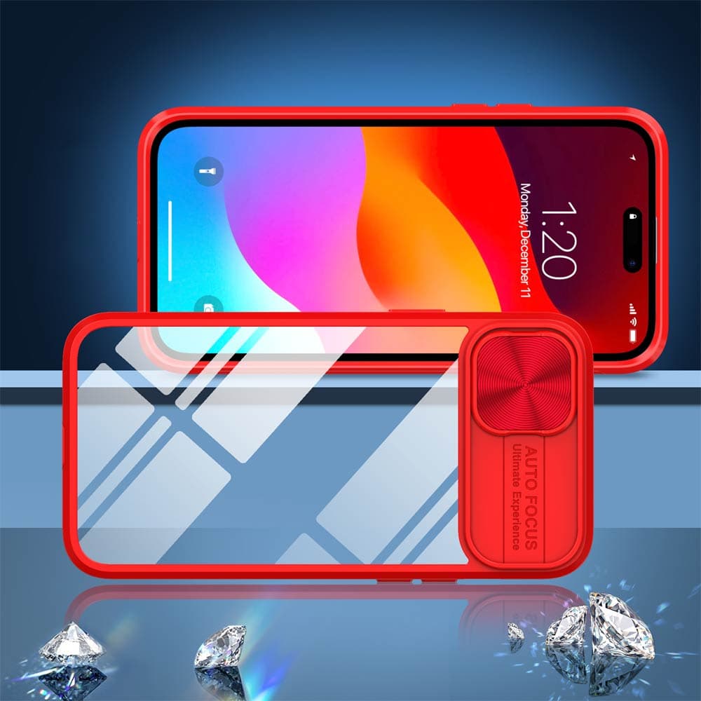 Coque avec cache caméra – iPhone 15 – PROTECT IE027 Rouge  - Vue 4
