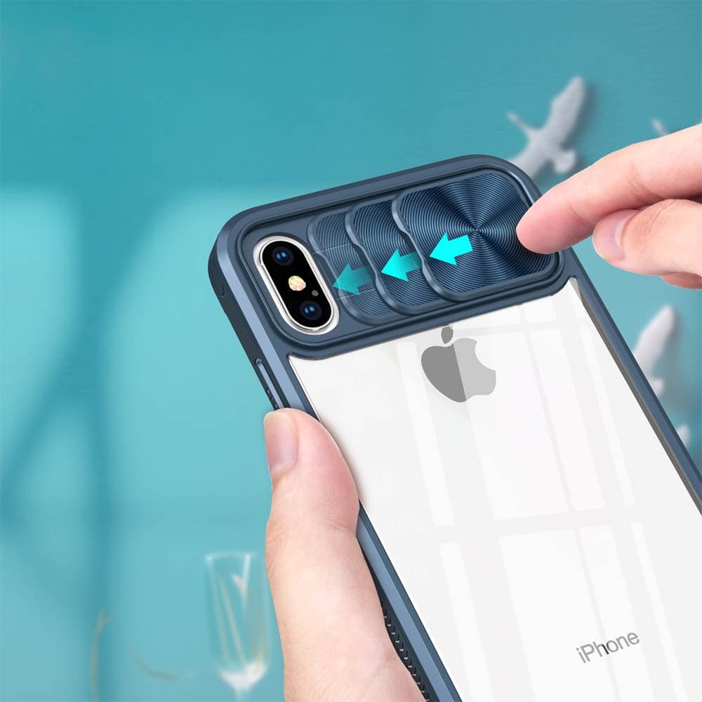Coque avec cache caméra – compatible iPhone X / XS – PROTECT IE027 Bleu Marine - Vue 27