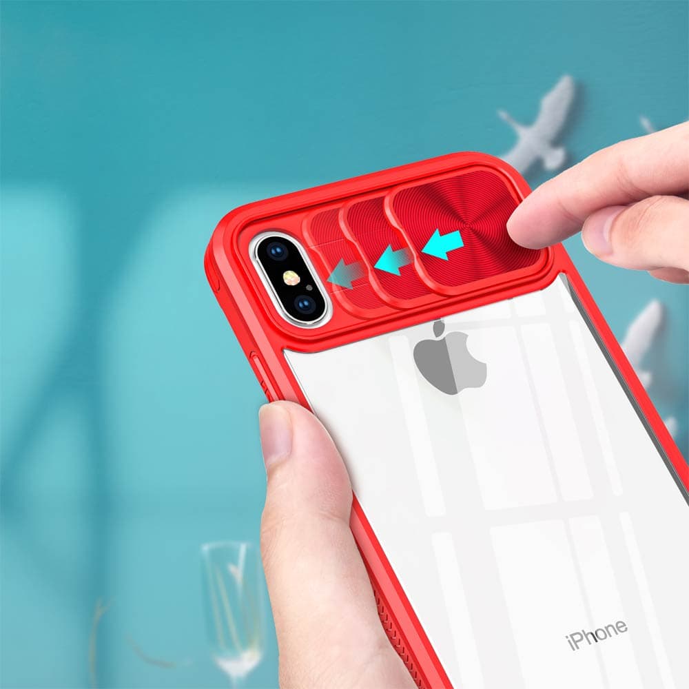 Coque avec cache caméra – compatible  iPhone X / XS – PROTECT IE027 Rouge  - Vue 27