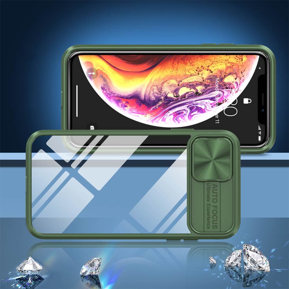 Coque avec cache caméra – compatible iPhone X / XS – PROTECT IE027 Vert Foncé  - Vue 4