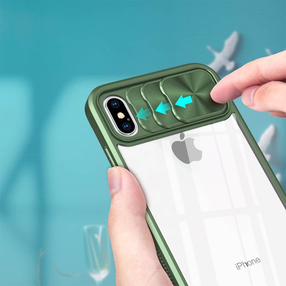 Coque avec cache caméra – compatible iPhone X / XS – PROTECT IE027 Vert Foncé  - Vue 27