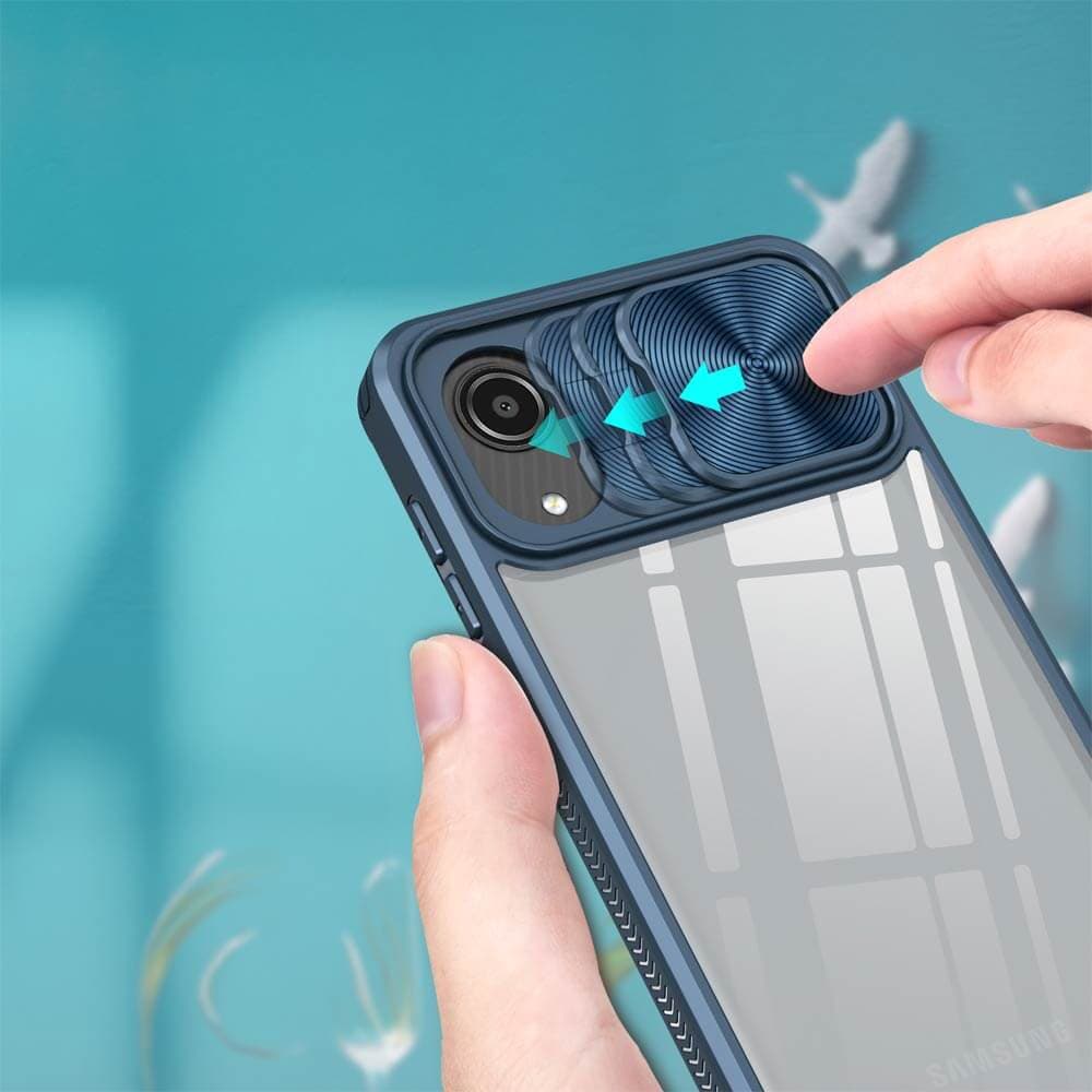 Coque avec cache caméra – Samsung Galaxy A03 Core – PROTECT IE027 Bleu Marine - Vue 27