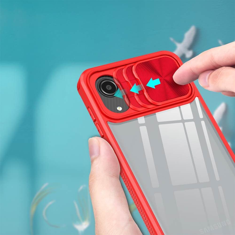 Coque avec cache caméra – Samsung Galaxy A03 Core – PROTECT IE027 Rouge  - Vue 27