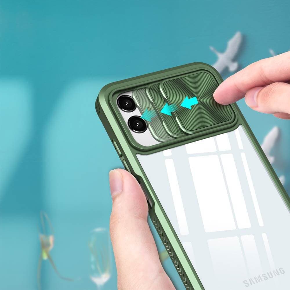 Coque avec cache caméra – Samsung Galaxy A04e – PROTECT IE027 Vert Foncé - Vue 27