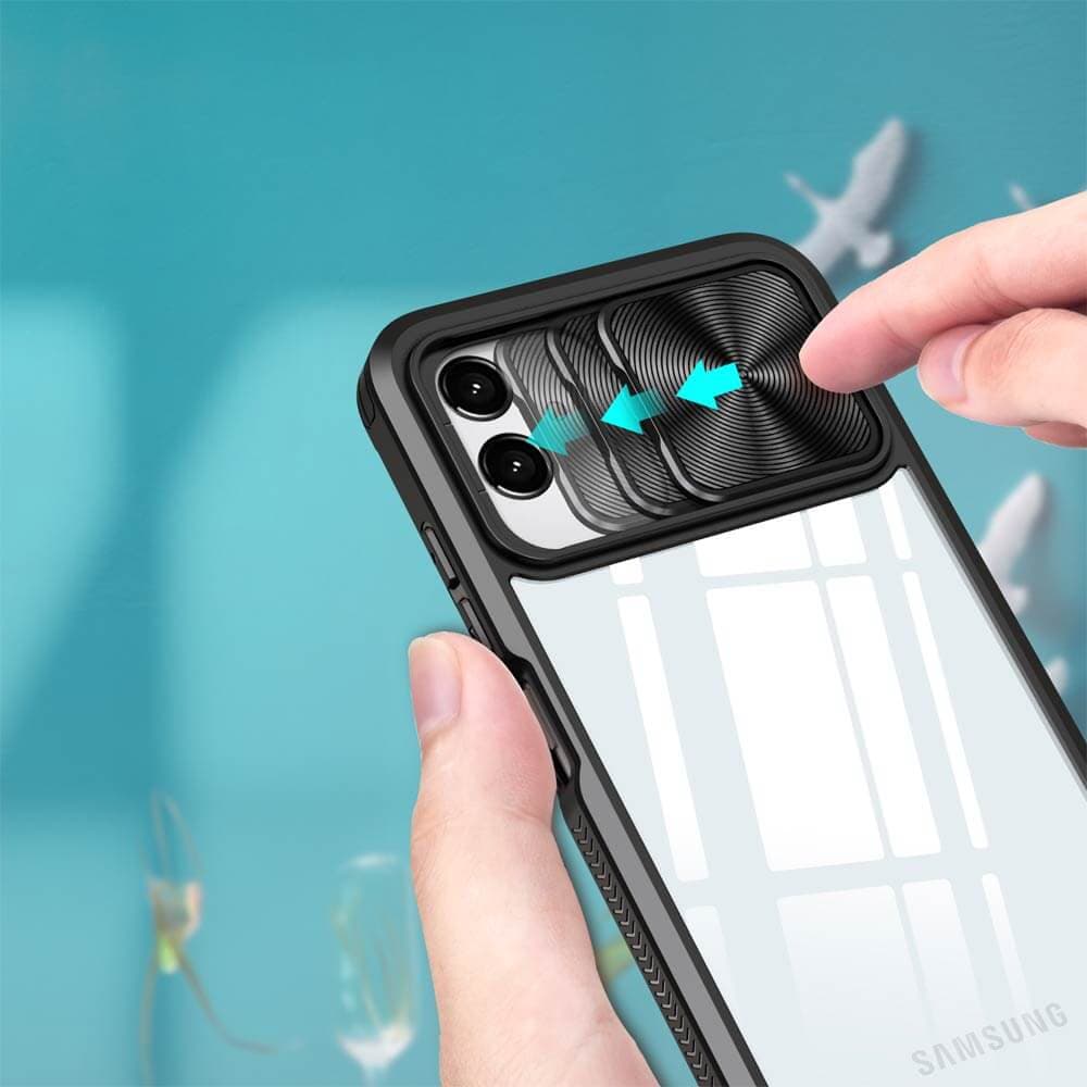 Coque avec cache caméra – Samsung Galaxy A04e – PROTECT IE027 Noir - Vue 27