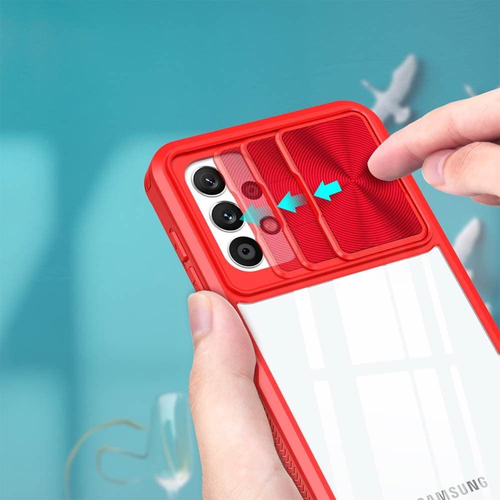 Coque avec cache caméra – Samsung Galaxy A13 / M13 / A04s – PROTECT IE027 Rouge  - Vue 27