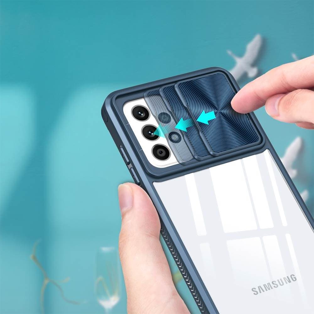 Coque avec cache caméra - Samsung Galaxy A52 – PROTECT IE027 Bleu Marine - Vue 27