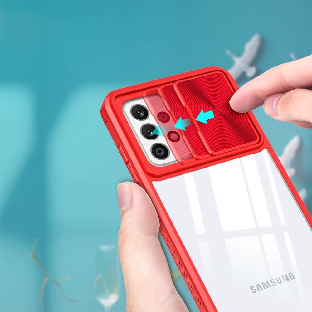 Coque avec cache caméra – Samsung Galaxy A52 5G – PROTECT IE027 Rouge  - Vue 27