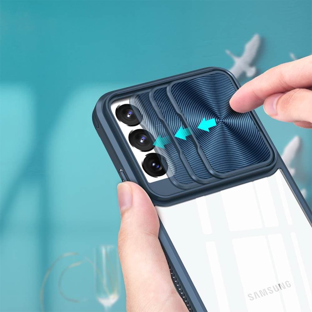 Coque avec cache caméra – Samsung Galaxy S21 FE – PROTECT IE027 Bleu Marine - Vue 27