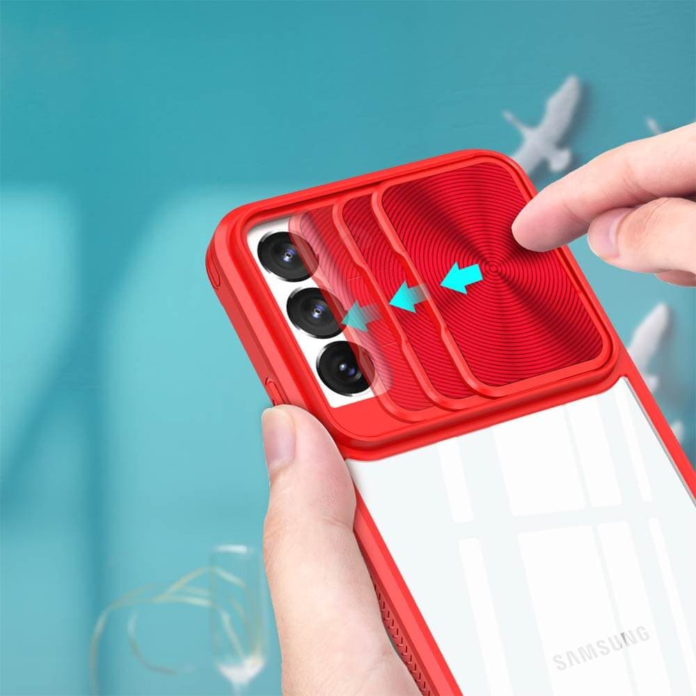 Coque avec cache caméra – Samsung Galaxy S22+ – PROTECT IE027 Rouge  - Vue 27