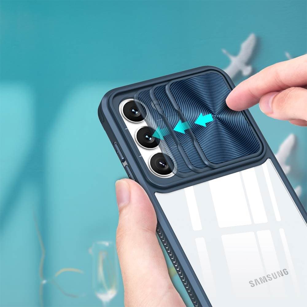 Coque avec cache caméra – Samsung Galaxy S23+ 5G – PROTECT IE027 Bleu Marine - Vue 27