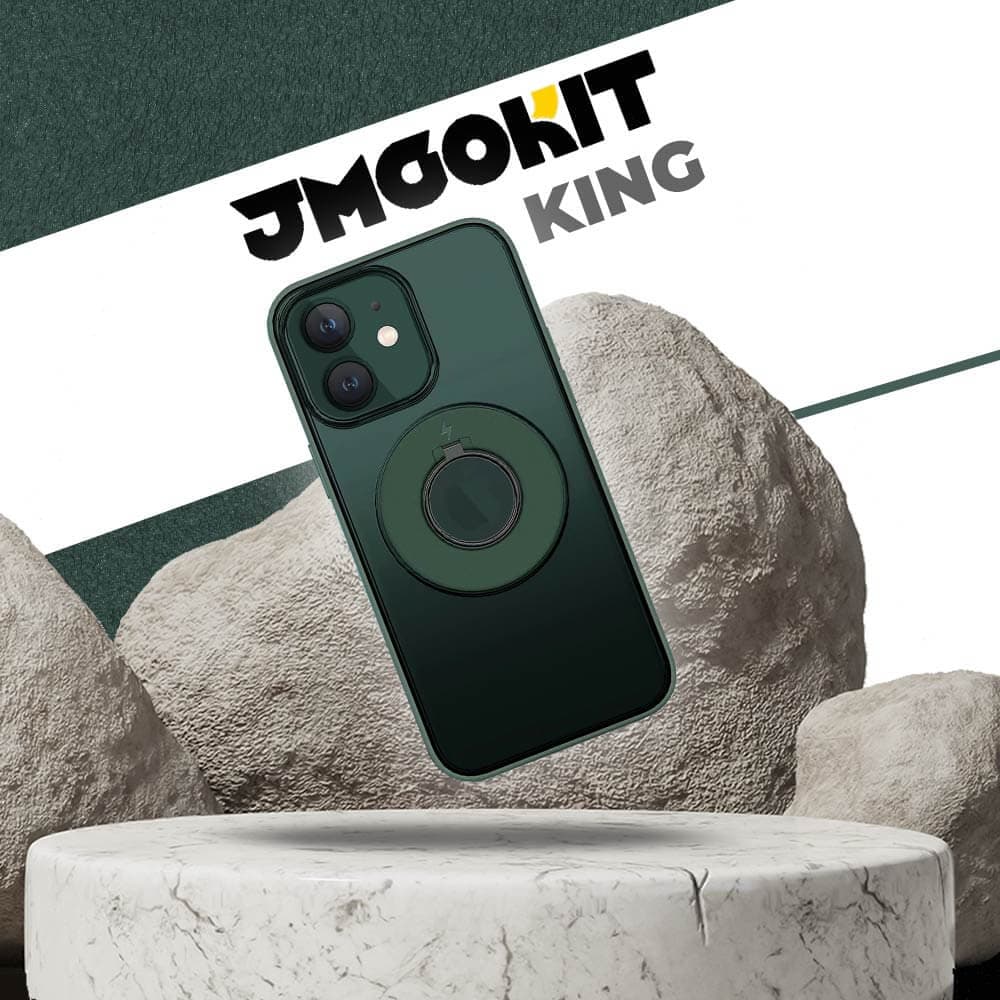 Coque MagSafe avec support anneau – Apple iPhone 12 – JMGOKIT King Vert Foncé - Vue 4